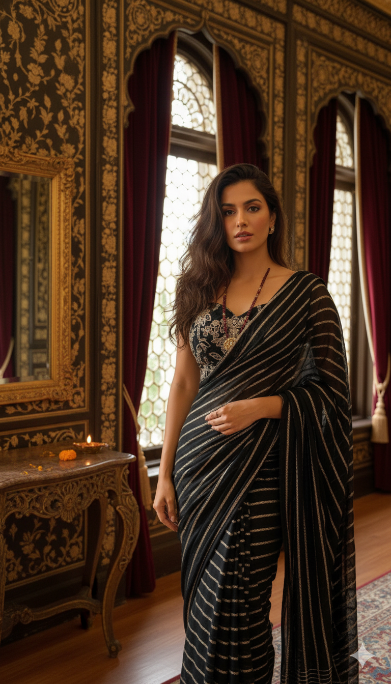 The Black & Gold Empress Saree