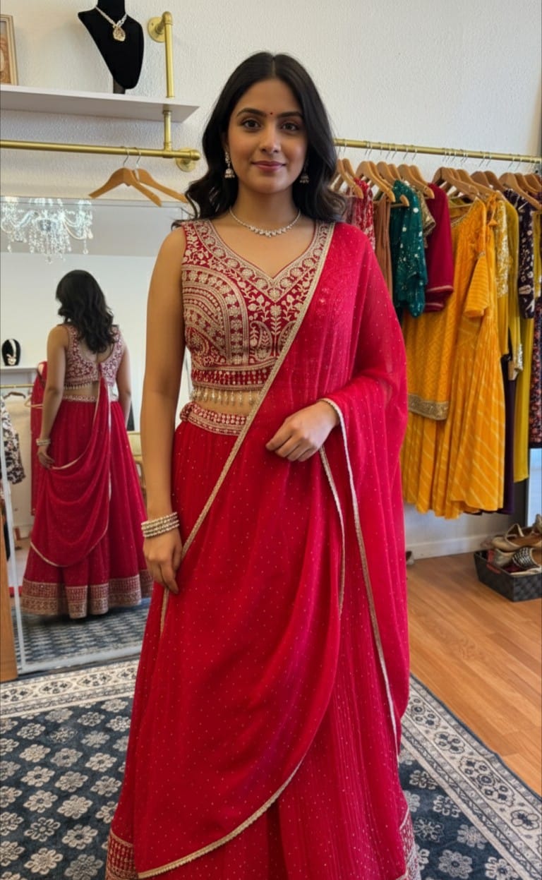 Ruby Radiance Saree