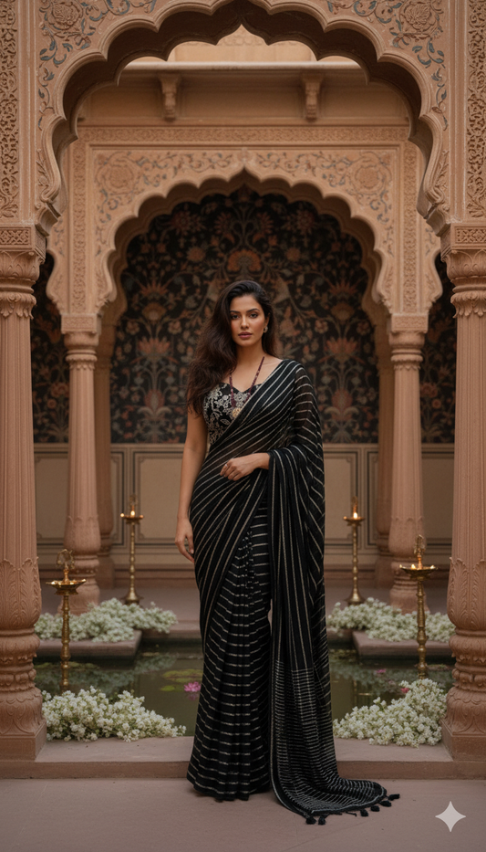 The Black & Gold Empress Saree